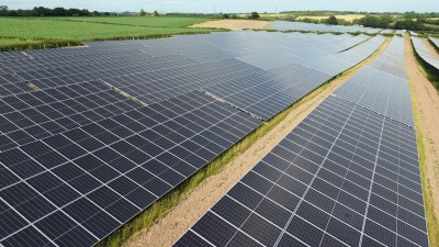 Solar panels on the ground